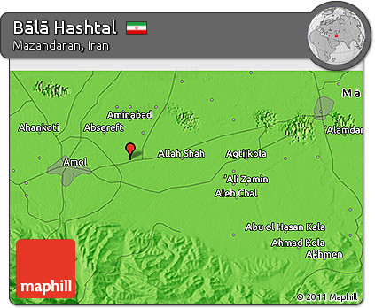 Political 3D Map of Bālā Hashtal