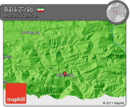 Political 3D Map of Bālā Zīrāb