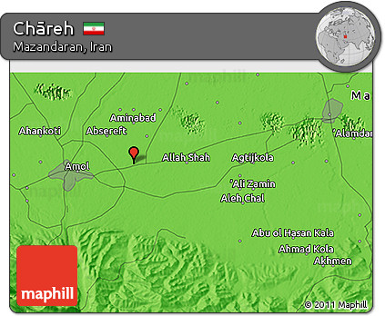 Political 3D Map of Chāreh