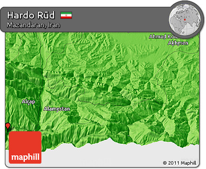 Political 3D Map of Hardo Rūd