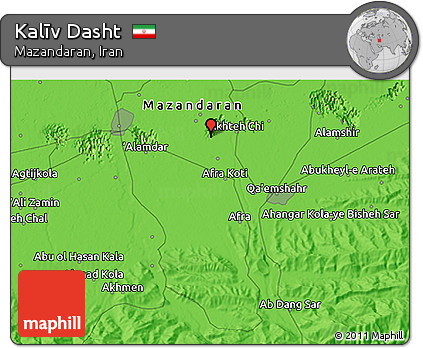 Political 3D Map of Kalīv Dasht