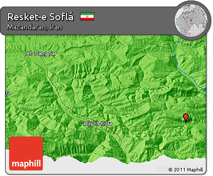 Political 3D Map of Resket-e Soflá