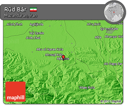 Political 3D Map of Rūd Bār