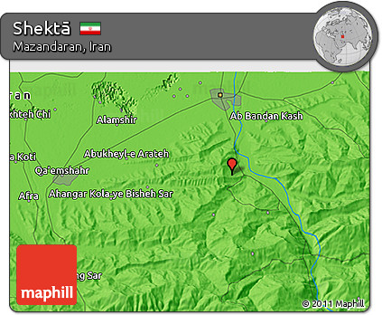 Political 3D Map of Shektā