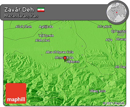Political 3D Map of Zavār Deh