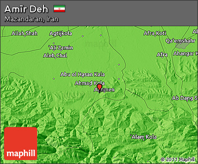 Political 3D Map of Amīr Deh