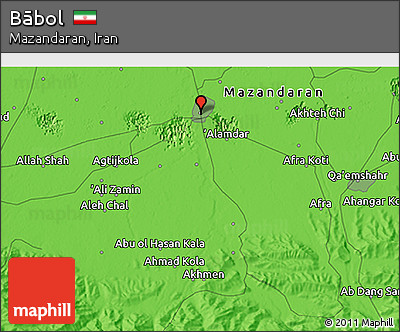Political 3D Map of Bābol