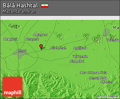 Political 3D Map of Bālā Hashtal