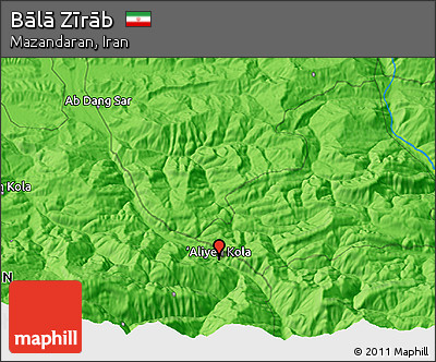 Political 3D Map of Bālā Zīrāb
