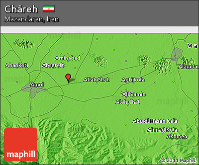 Political 3D Map of Chāreh