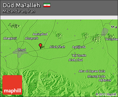 Political 3D Map of Dūd Maḩalleh