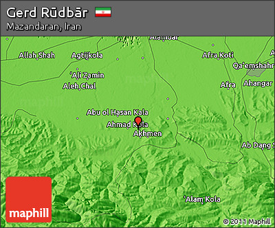 Political 3D Map of Gerd Rūdbār