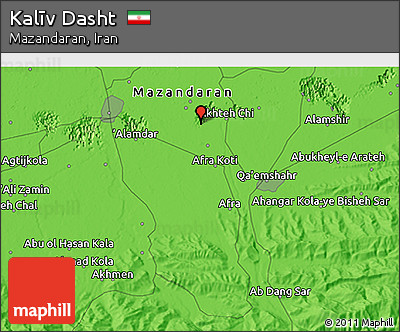 Political 3D Map of Kalīv Dasht