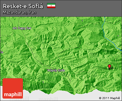 Political 3D Map of Resket-e Soflá