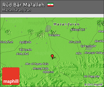 Political 3D Map of Rūd Bār Maḩalleh