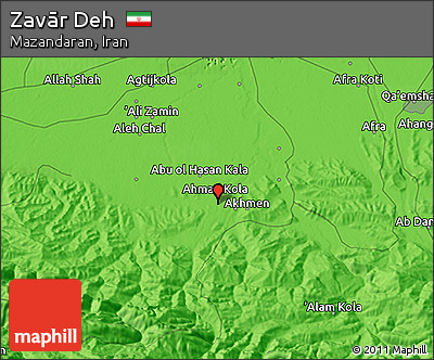 Political 3D Map of Zavār Deh