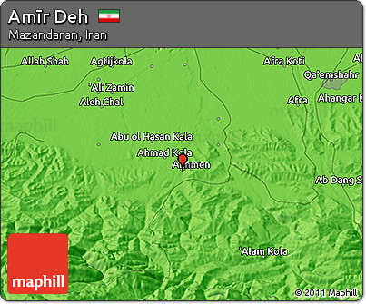 Political 3D Map of Amīr Deh