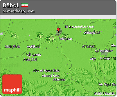 Political 3D Map of Bābol