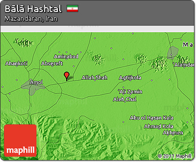 Political 3D Map of Bālā Hashtal