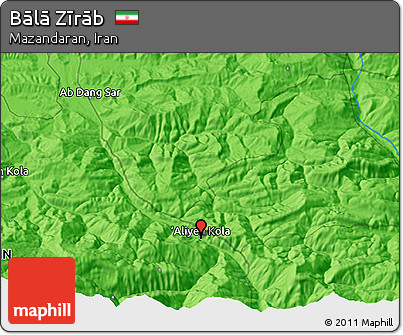 Political 3D Map of Bālā Zīrāb