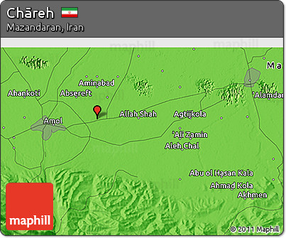 Political 3D Map of Chāreh