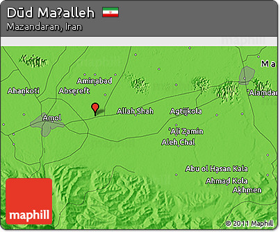 Political 3D Map of Dūd Maḩalleh