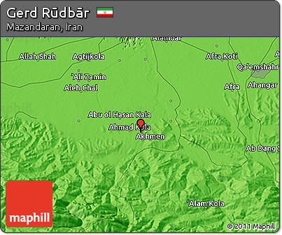 Political 3D Map of Gerd Rūdbār