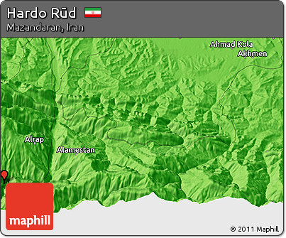Political 3D Map of Hardo Rūd