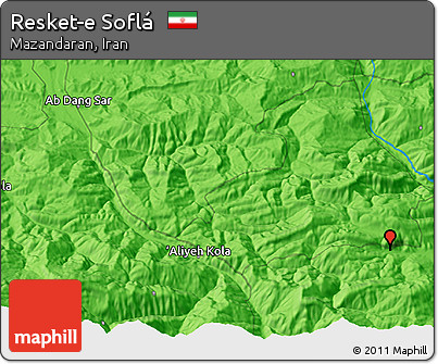 Political 3D Map of Resket-e Soflá