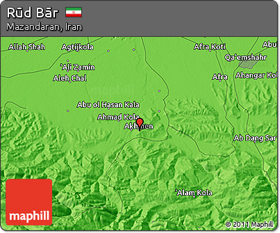 Political 3D Map of Rūd Bār