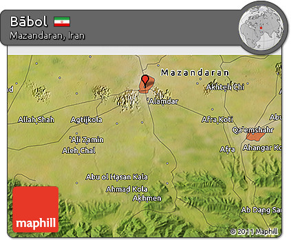 Satellite 3D Map of Bābol