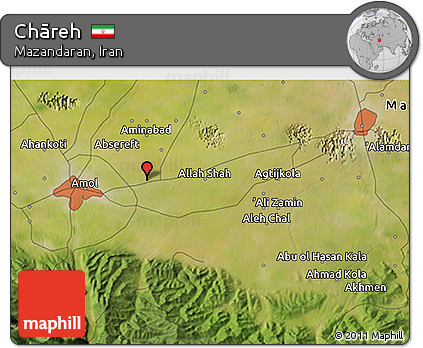 Satellite 3D Map of Chāreh
