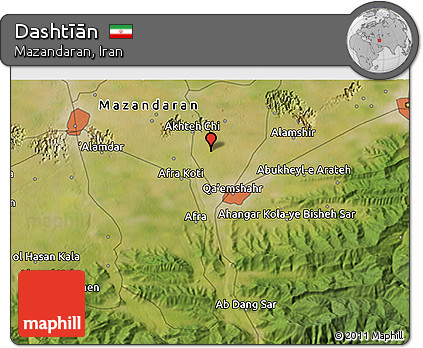 Satellite 3D Map of Dashtīān