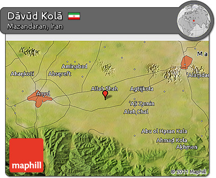 Satellite 3D Map of Dāvūd Kolā