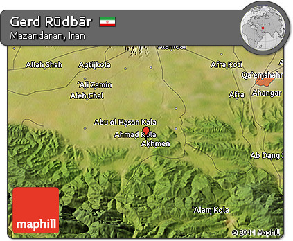 Satellite 3D Map of Gerd Rūdbār