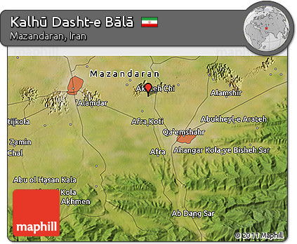 Satellite 3D Map of Kalhū Dasht-e Bālā