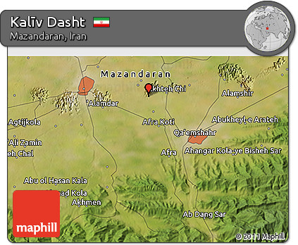 Satellite 3D Map of Kalīv Dasht