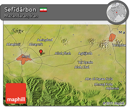 Satellite 3D Map of Sefīdārbon