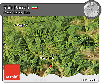 Satellite 3D Map of Shīr Darreh