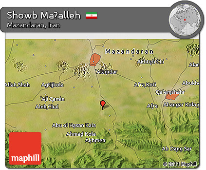 Satellite 3D Map of Showb Maḩalleh