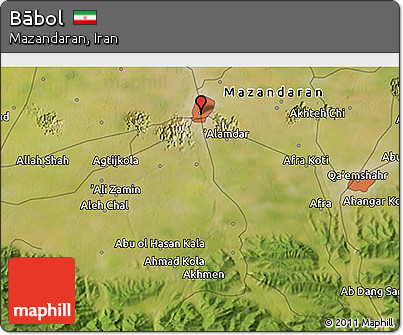 Satellite 3D Map of Bābol
