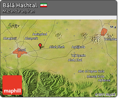 Satellite 3D Map of Bālā Hashtal