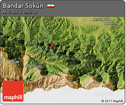 Satellite 3D Map of Bandar Sokūn