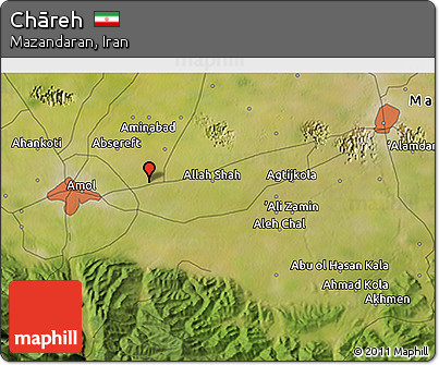Satellite 3D Map of Chāreh