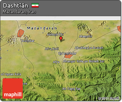 Satellite 3D Map of Dashtīān