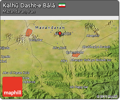 Satellite 3D Map of Kalhū Dasht-e Bālā