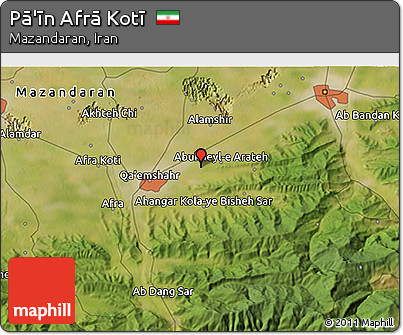 Satellite 3D Map of Pā'īn Afrā Kotī