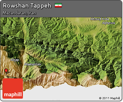 Satellite 3D Map of Rowshan Tappeh