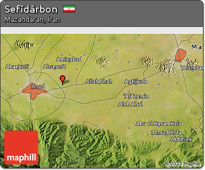 Satellite 3D Map of Sefīdārbon