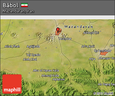 Satellite 3D Map of Bābol
